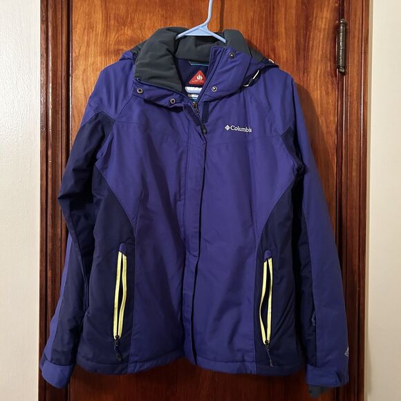 Columbia Jacket Cobalt Blue Omni Tech Waterproof Coat Womens Medium Ski Winter - Picture 1 of 14